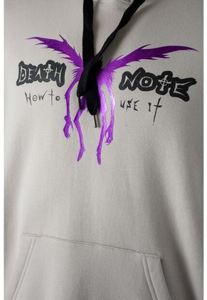 Buzo De Death Note Cerrado Con Capucha Gris Niebla Género Neutro L