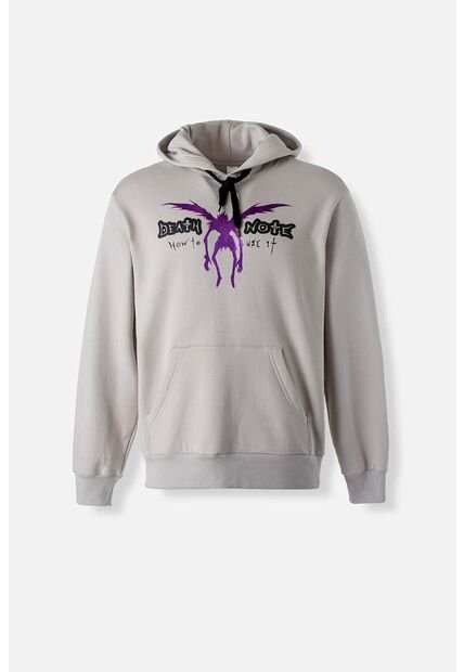 Buzo De Death Note Cerrado Con Capucha Gris Niebla Género Neutro M