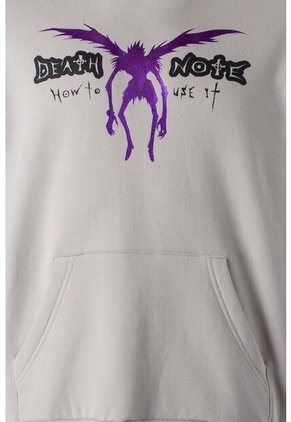 Buzo De Death Note Cerrado Con Capucha Gris Niebla Género Neutro XL