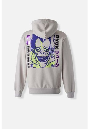 Buzo De Death Note Cerrado Con Capucha Gris Niebla Género Neutro M