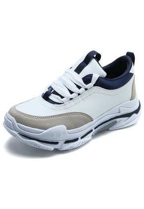 Tenis Blanco-Beige-Azul DEJA VU