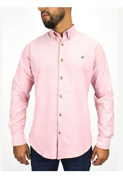 Camisa manga larga rosada para hombre Clearance