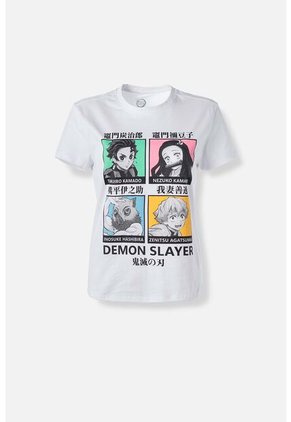 Camiseta De Demon Slayer Slim Fit Para Mujer L