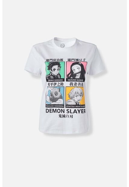Camiseta De Demon Slayer Slim Fit Para Mujer