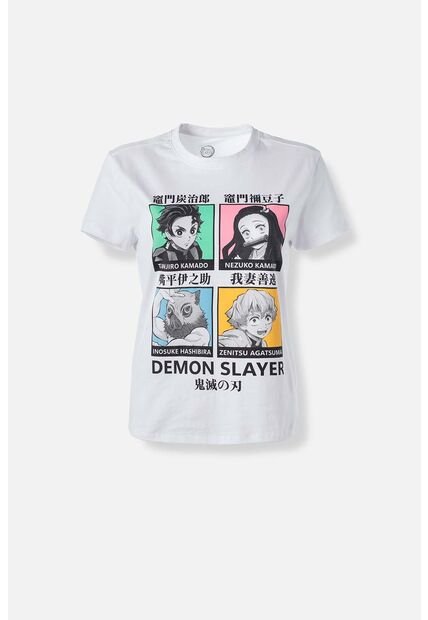 Camiseta De Demon Slayer Slim Fit Para Mujer M