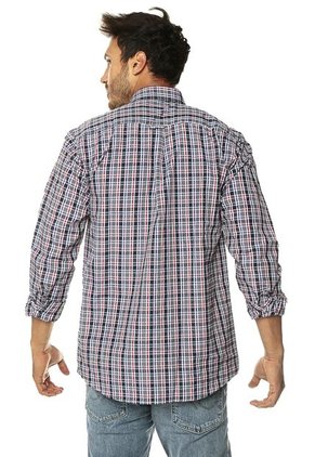 Camisa Gris-Rojo-Azul Denim Republic