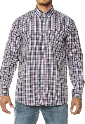 Camisa Gris-Rojo-Azul Denim Republic