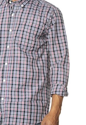 Camisa Gris-Rojo-Azul Denim Republic