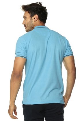 Camiseta Polo Azul Celeste Denim Republic