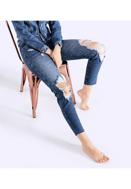 Jean Para Mujer Slim Con Rotos Derek