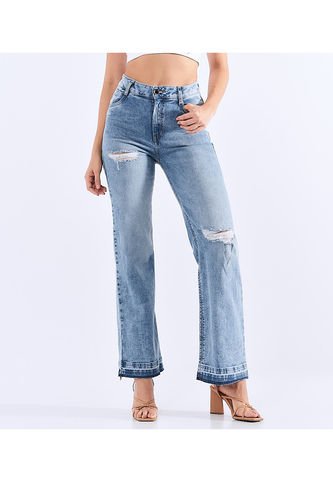 Jean Bota Recta Para Mujer Tiro Alto Derek Derek