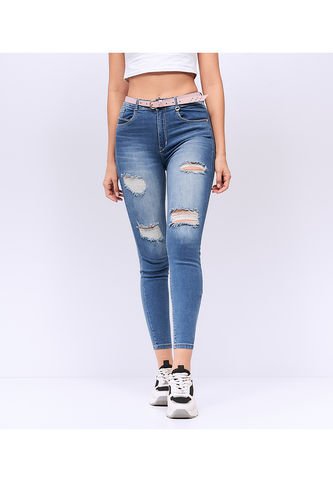 Jean Skinny Para Mujer Tiro Alto Derek Derek