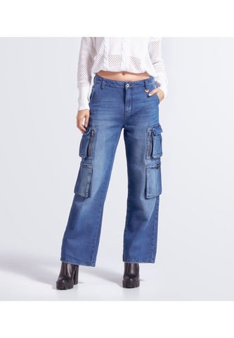 Jean Para Mujer Tipo Cargo Con Cremalleras Barcelona Avril Derek Derek