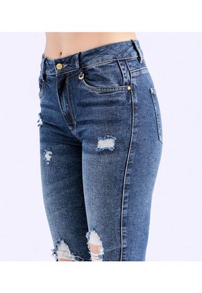 Jean Para Mujer Slim Con Rotos Derek
