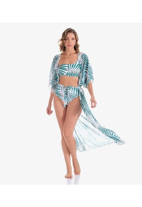 Set Cardigan Y Traje De Baño Dos Piezas Estampado Derek