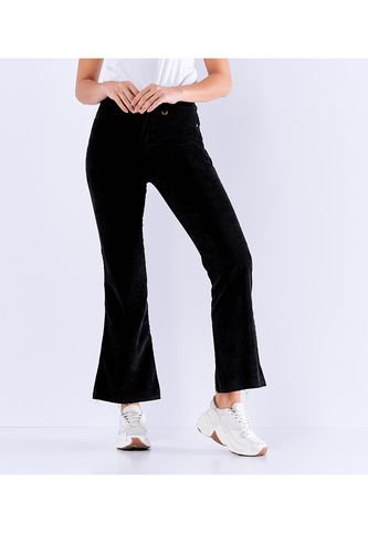 Jean Para Mujer Efecto Pana Unicolor Con Bota Flare Derek Derek