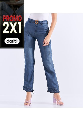 Jean Para Mujer Ajustado Tipo Cargo Derek Derek
