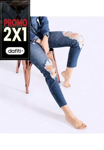 Jean Para Mujer Slim Con Rotos Derek Derek