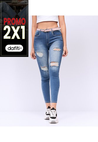 Jean Skinny Para Mujer Tiro Alto Derek Derek
