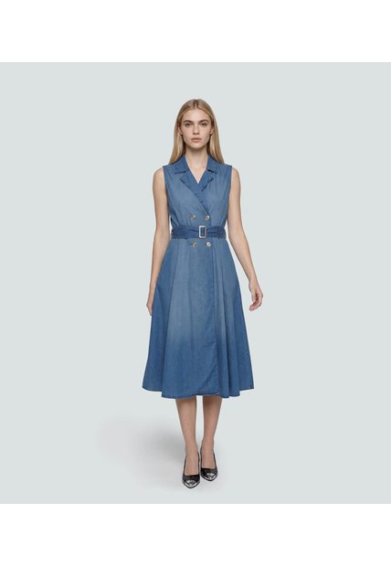 Vestido Para Mujer Azul Medio_Claro Derek