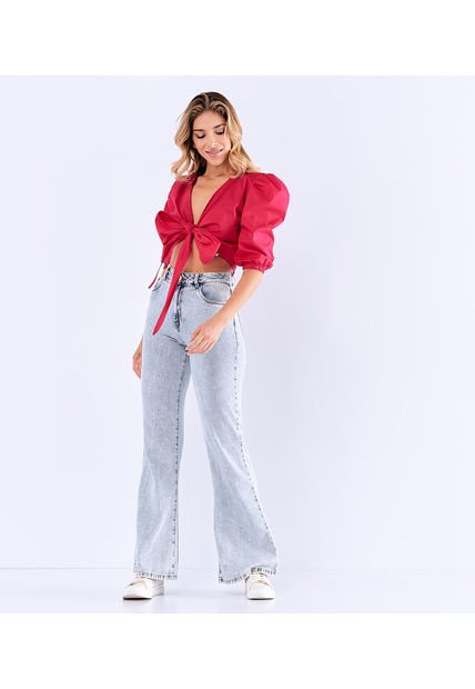 Blusa Con Nudo Delatero Para Mujer Derek