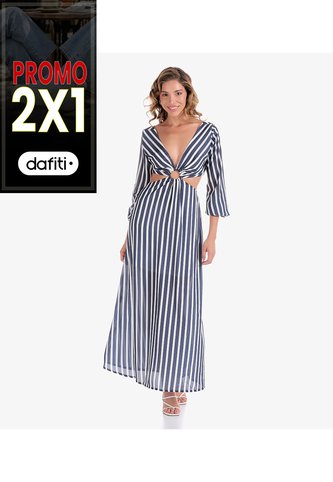 Vestido A Rayas Largo Para Mujer Derek Derek