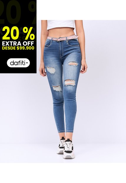 Jean Skinny Para Mujer Tiro Alto Derek