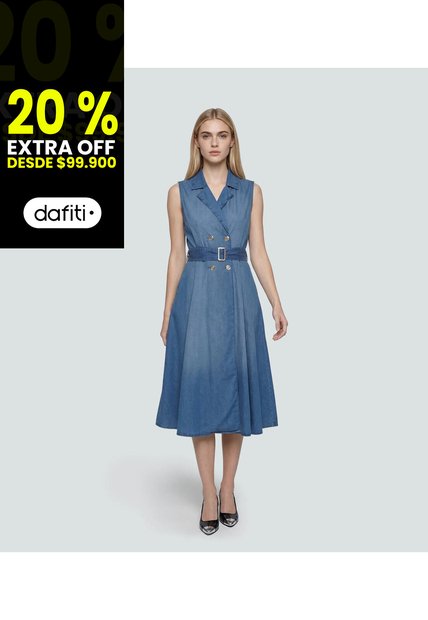 Vestido Para Mujer Azul Medio_Claro Derek