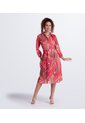 Vestido Corto Para Mujer Manga Larga Estampado Derek de Derek