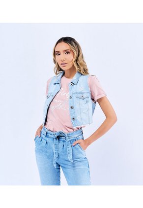 CHALECO MUJER DENIM CLARO SISAS DESFLECADAS DEREK