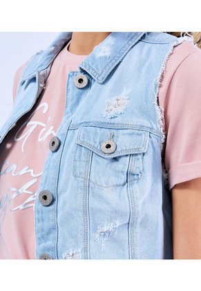 CHALECO MUJER DENIM CLARO SISAS DESFLECADAS DEREK