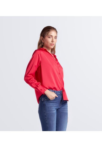 Blusa De Mujer Camisera Manga Larga Unicolor Derek