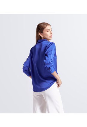Blusa De Mujer Camisera Manga Larga Unicolor Derek
