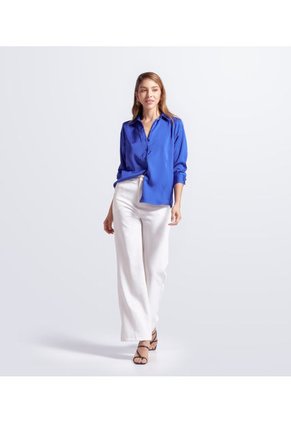 Blusa De Mujer Camisera Manga Larga Unicolor Derek