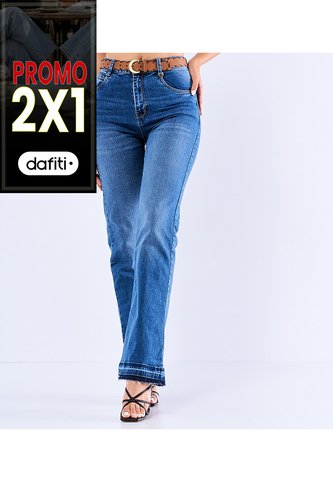 Jean Para Mujer Bota Straight Con Proceso  Derek Derek