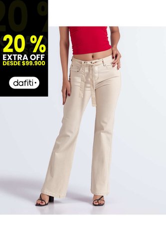 Jean Para Mujer Bota Flare Unicolor  Derek Derek