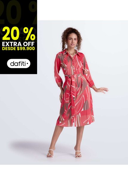 Vestido Corto Para Mujer Manga Larga Estampado Derek