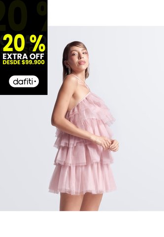 Vestido Corto Capas Tul Unicolor Derek Derek