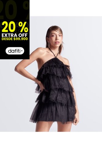 Vestido Corto Capas Tul Unicolor Derek Derek
