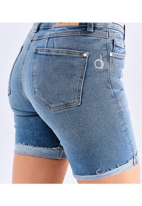 Short Mujer Largo En Indigo Con Proceso  Derek