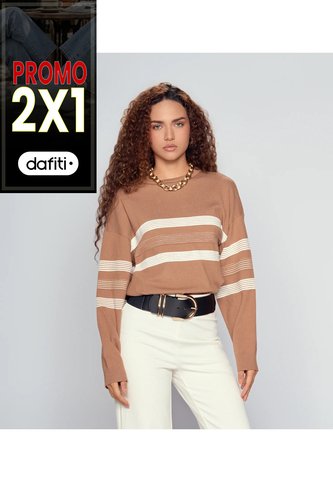 Buzo Tejido Combinado Para Mujer Derek Derek