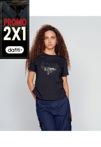 Camiseta Unicolor Con Estampado Para Mujer Derek Derek