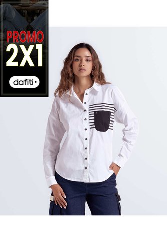Camisera Manga Larga Para Mujer Con Sublimado Y Bolsillo En Contraste Derek Derek