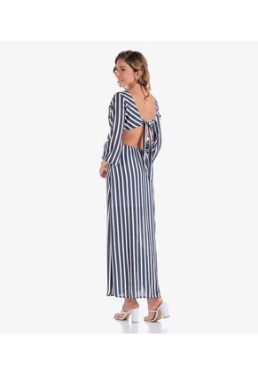 Vestido A Rayas Largo Para Mujer Derek