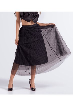 Falda Para Mujer Plisada En Tul Derek