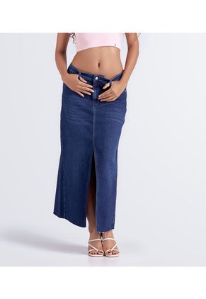 Falda Para Mujer Larga En Índigo Derek