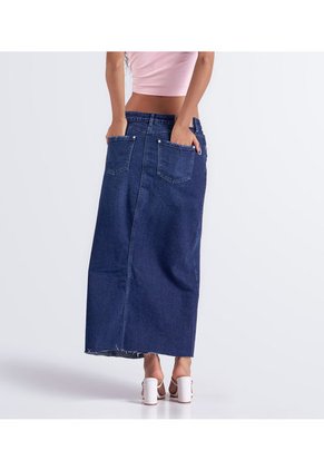 Falda Para Mujer Larga En Índigo Derek