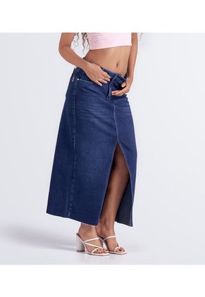 Falda Para Mujer Larga En Índigo Derek