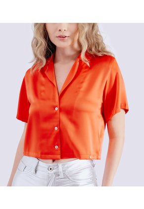 Blusa Para Mujer En Satin Manga Corta Derek