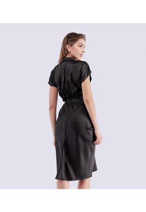 Vestido Para Mujer Camisero Con Drapeado Delantero Derek